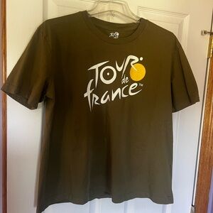 Tour de France Olive Green Cotton T-Shirt Women’s XL EUC‎